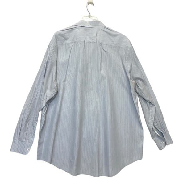 Perry Ellis Striped Button Down Shirt baby blue pinstripes cotton Men’s Size XXL - Picture 5 of 7